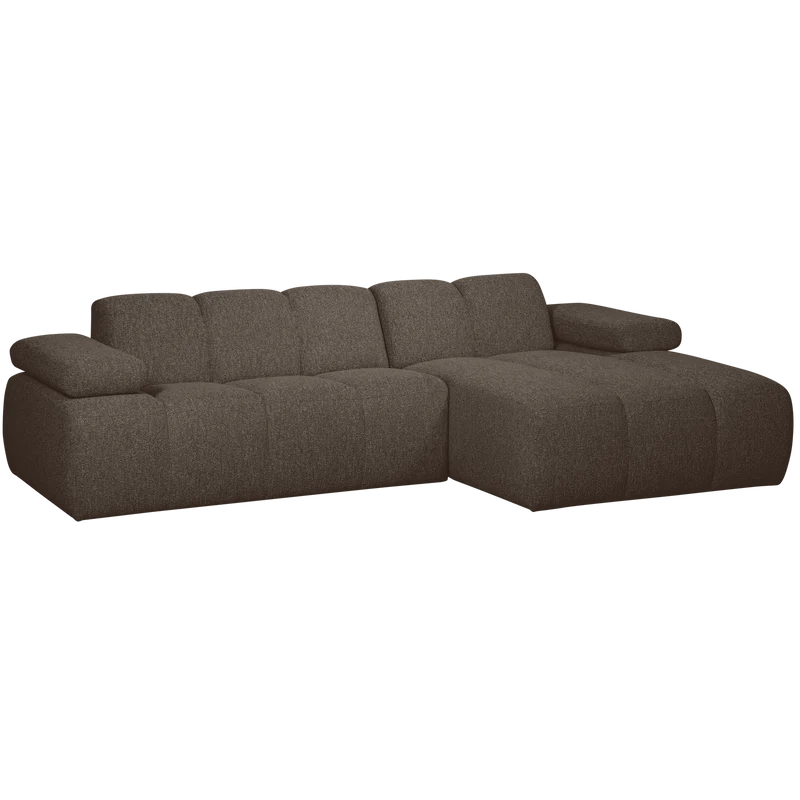 Mojo chaiselongue sofa rechts bouclé braun melange