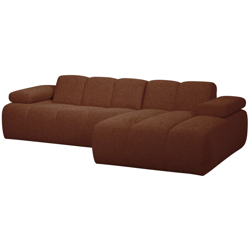 Mojo chaiselongue sofa rechts bouclé rust brown meliert