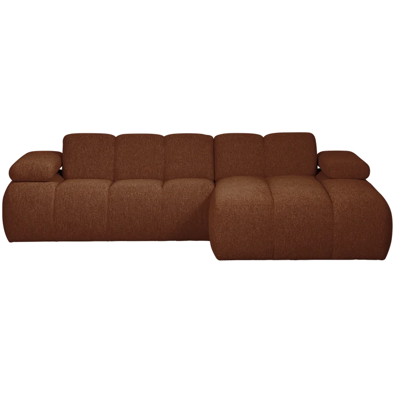 Mojo chaiselongue sofa rechts bouclé rust brown meliert