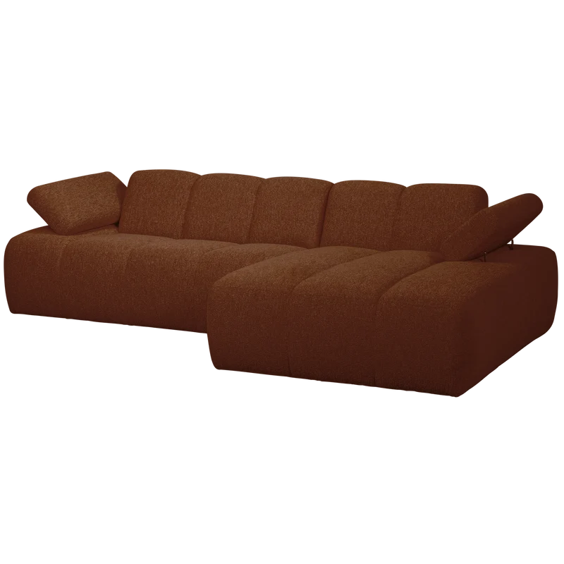 Mojo chaiselongue sofa rechts bouclé rust brown meliert