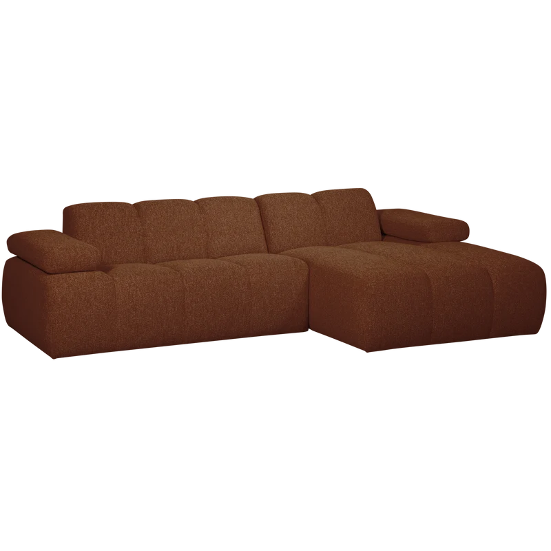 Mojo chaiselongue sofa rechts bouclé rust brown meliert