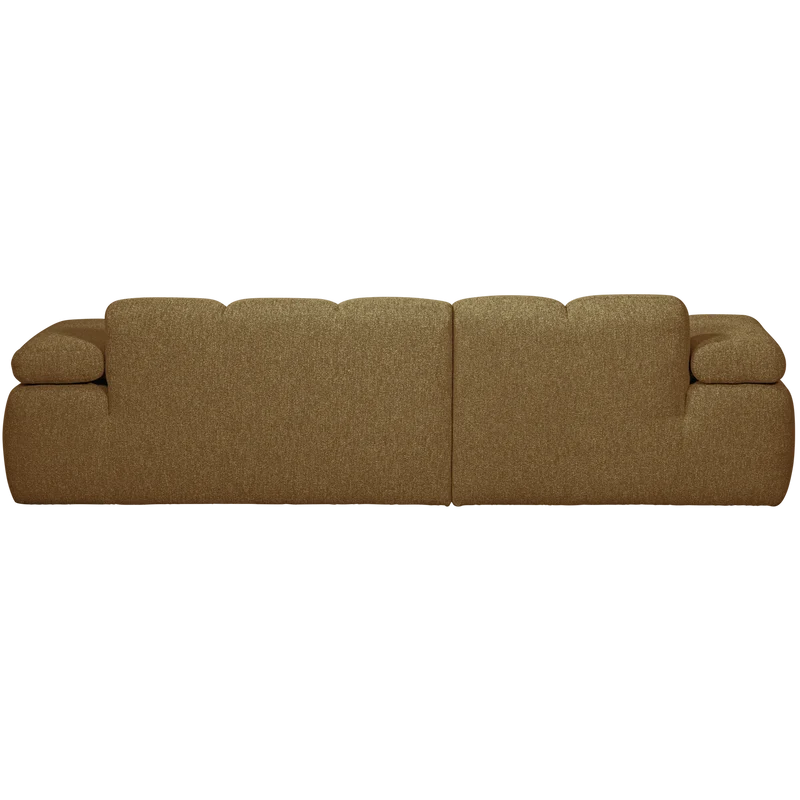 Mojo chaiselongue sofa links bouclé yellow/brown meliert