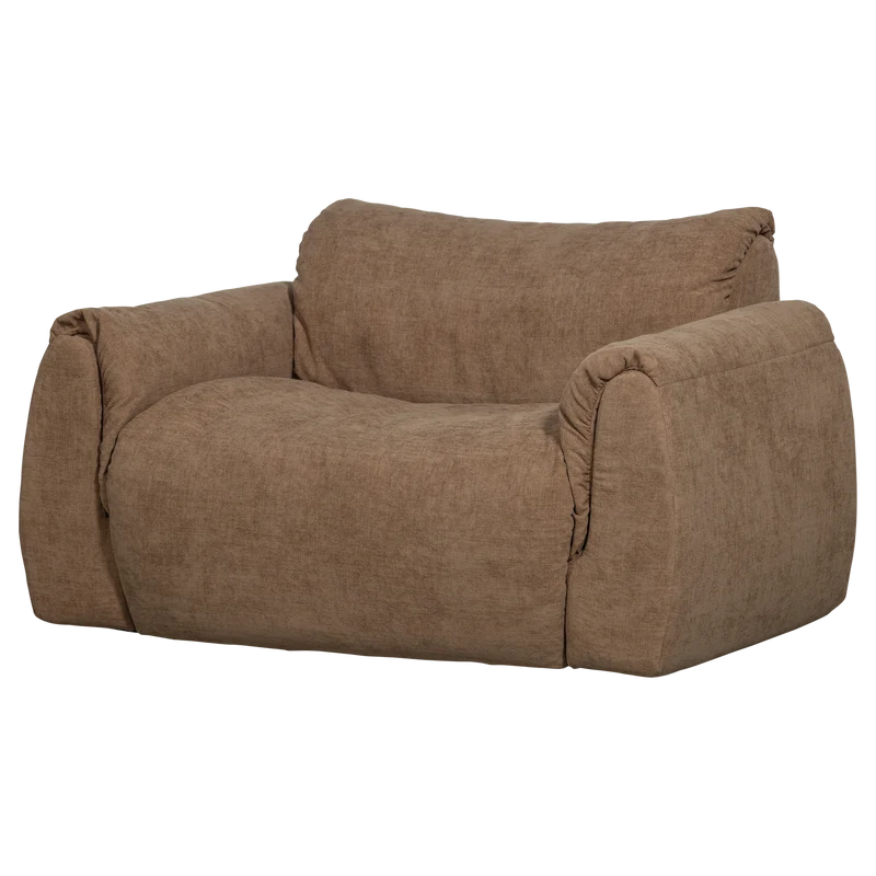 Baggy liegesessel gewebte chenille braun