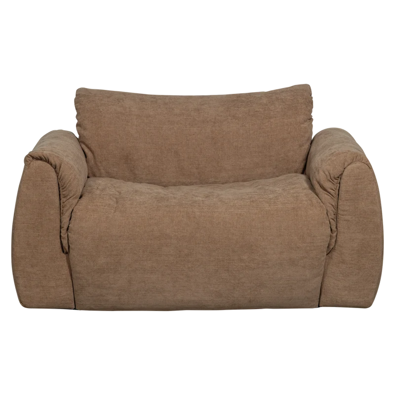 Baggy liegesessel gewebte chenille braun