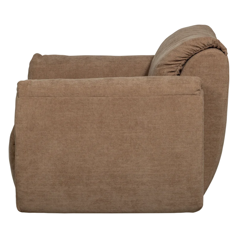 Baggy liegesessel gewebte chenille braun