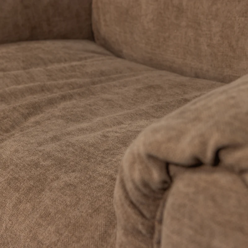 Baggy liegesessel gewebte chenille braun