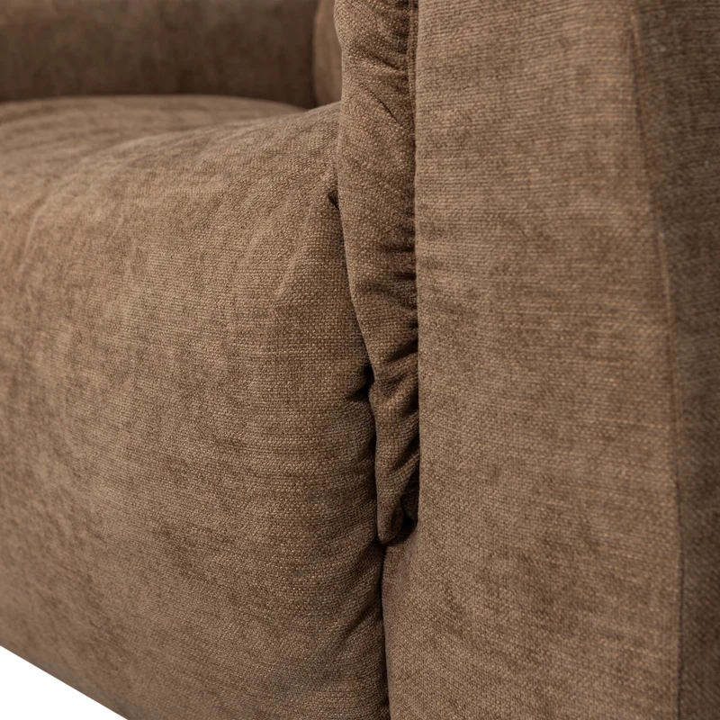 Baggy liegesessel gewebte chenille braun