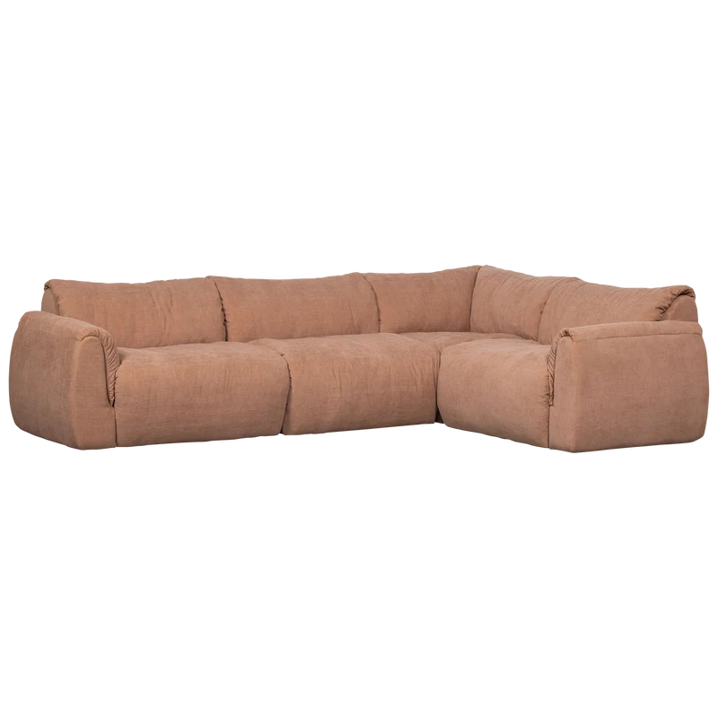 Baggy eckbank right gewebte chenille altrosa