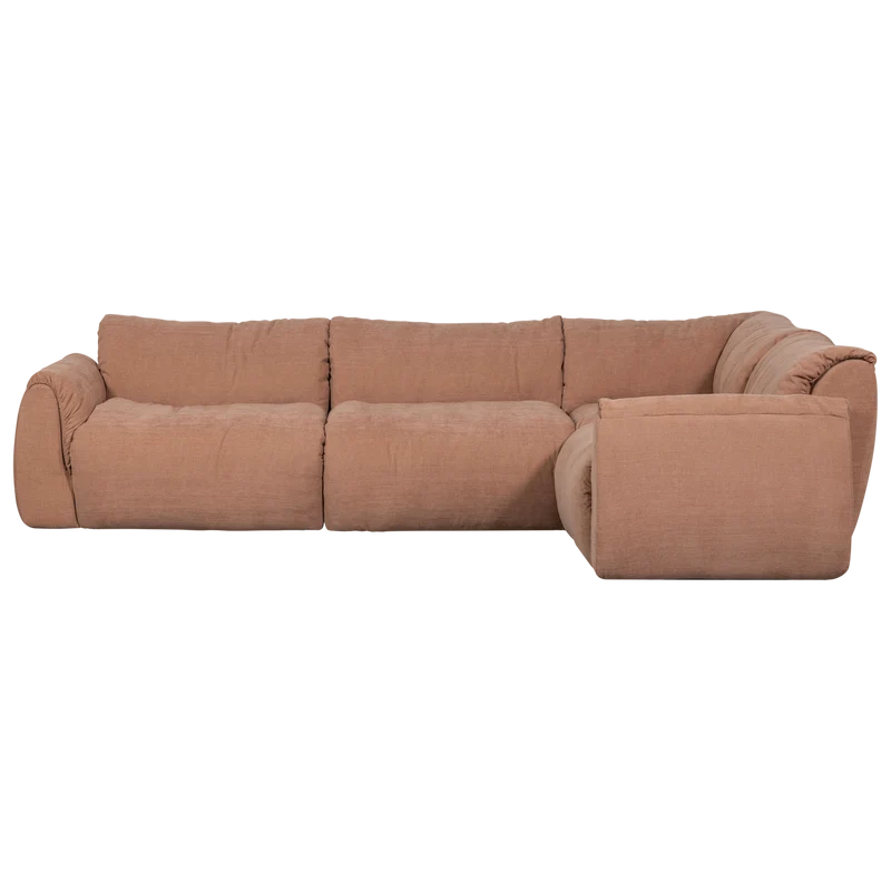 Baggy eckbank right gewebte chenille altrosa