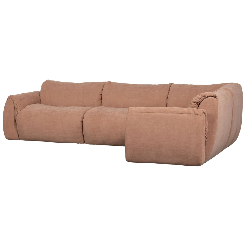 Baggy eckbank right gewebte chenille altrosa