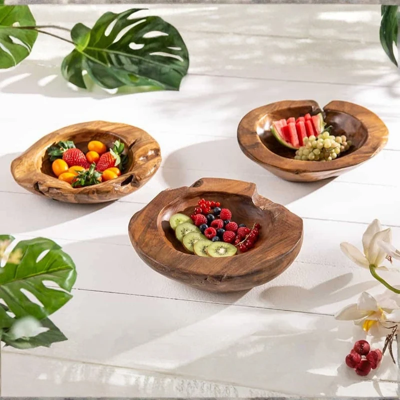 Schale PREMIUM BOWL Ø ca. 30cm Teak-Wurzelholz