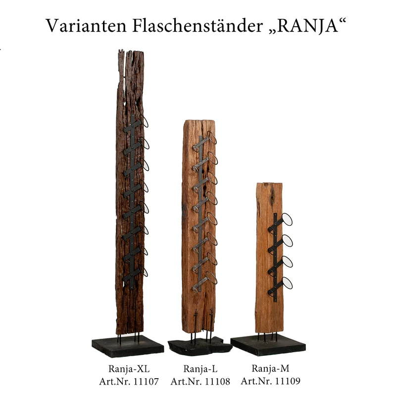 Flaschenständer RANJA-M ca. H120cm 4 Flaschen Teak