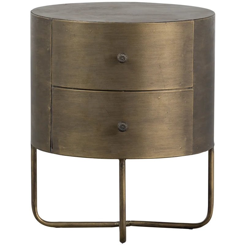 Glossy runde kleines schrank metall antique brass