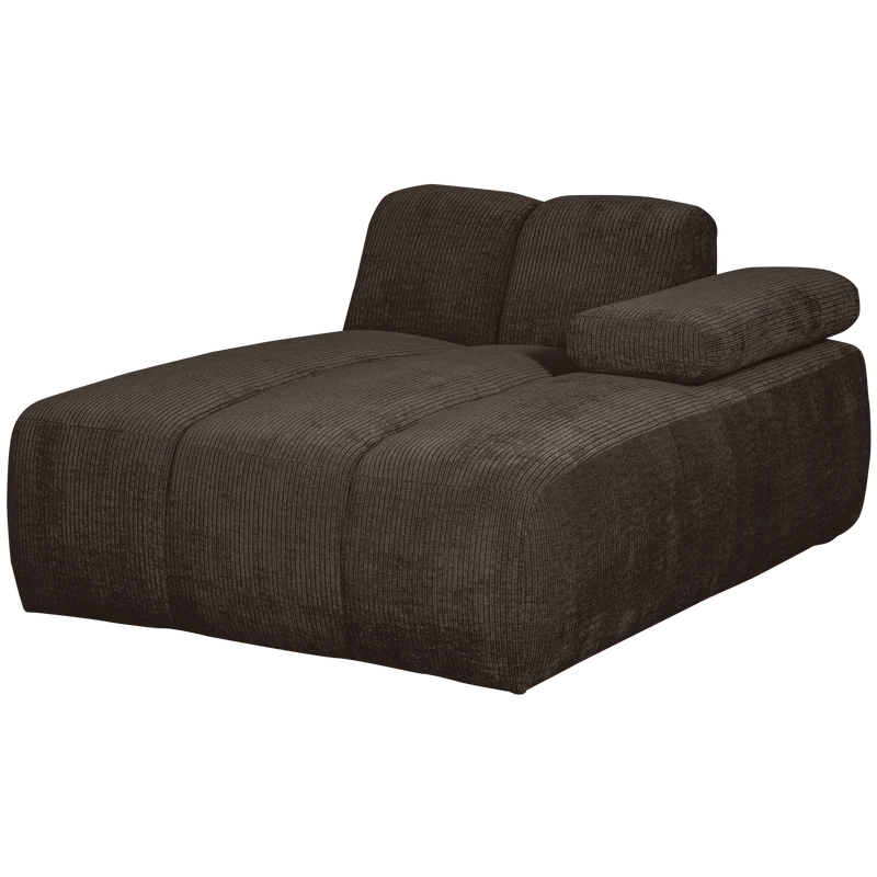 Mojo chaise longue element rechts gerippter braun