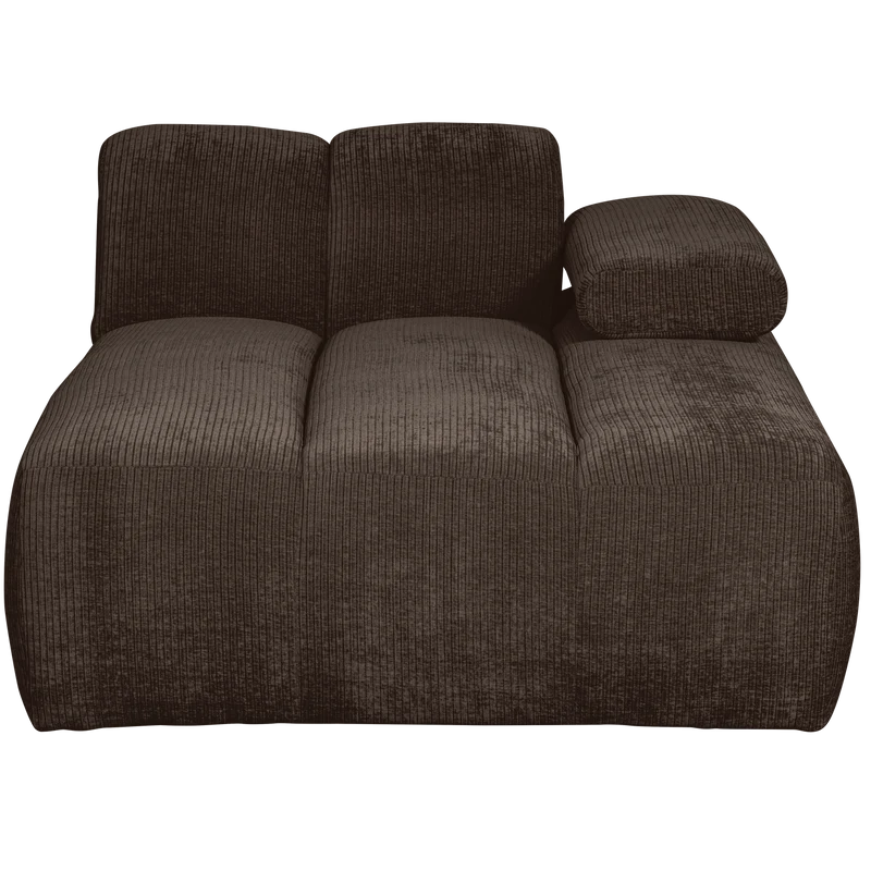 Mojo chaise longue element rechts gerippter braun