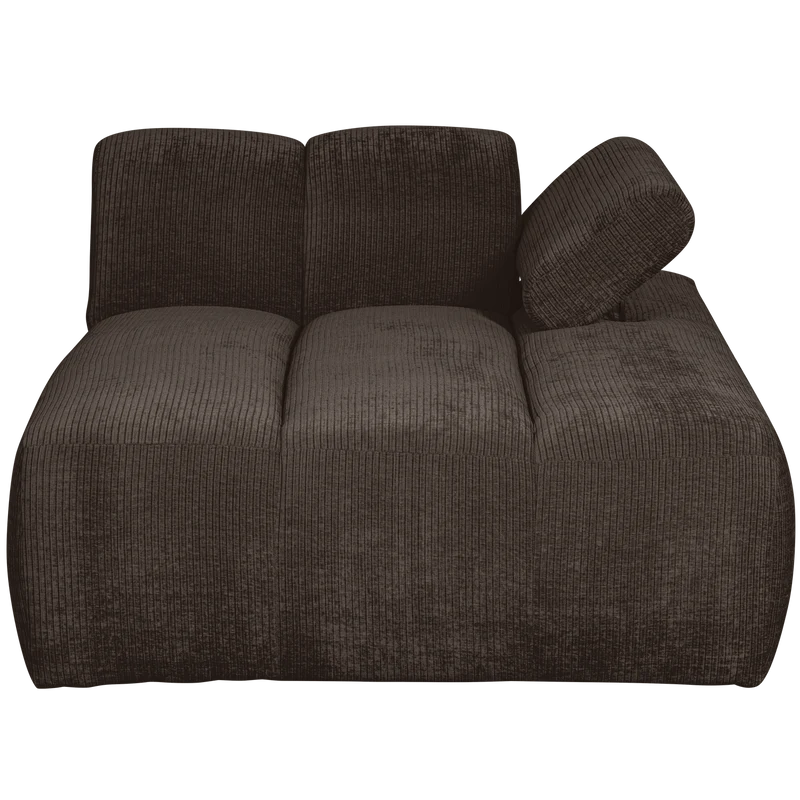 Mojo chaise longue element rechts gerippter braun