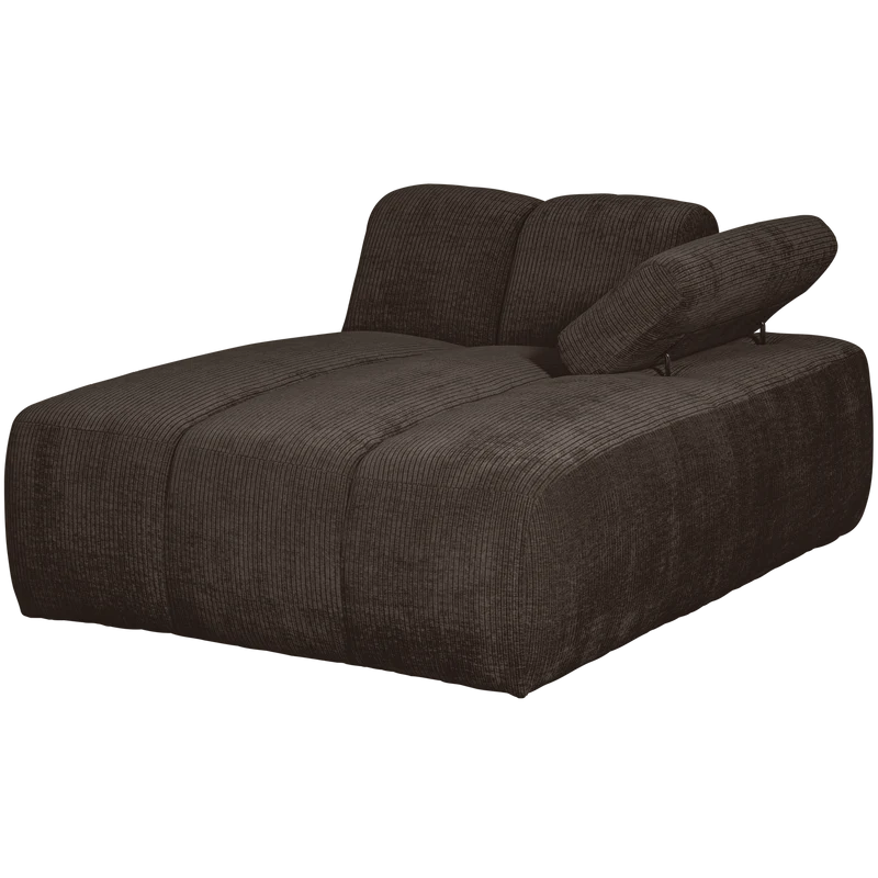 Mojo chaise longue element rechts gerippter braun