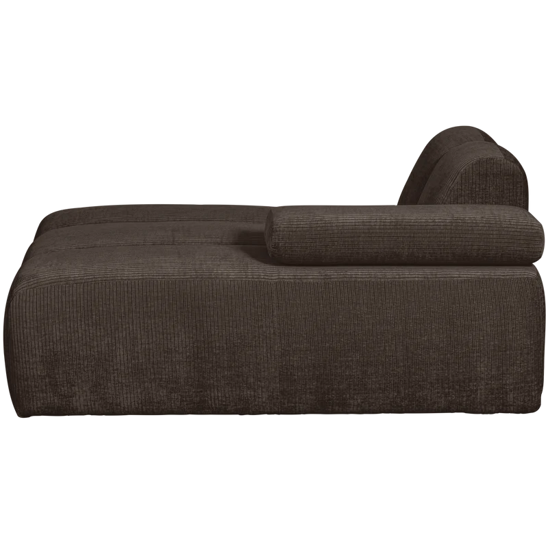 Mojo chaise longue element rechts gerippter braun