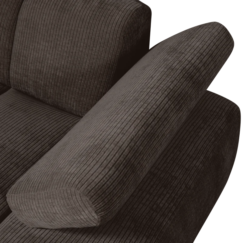 Mojo chaise longue element rechts gerippter braun
