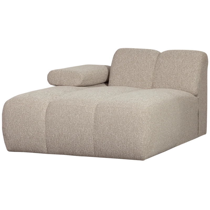 Mojo chaise longue element links bouclé beige melange