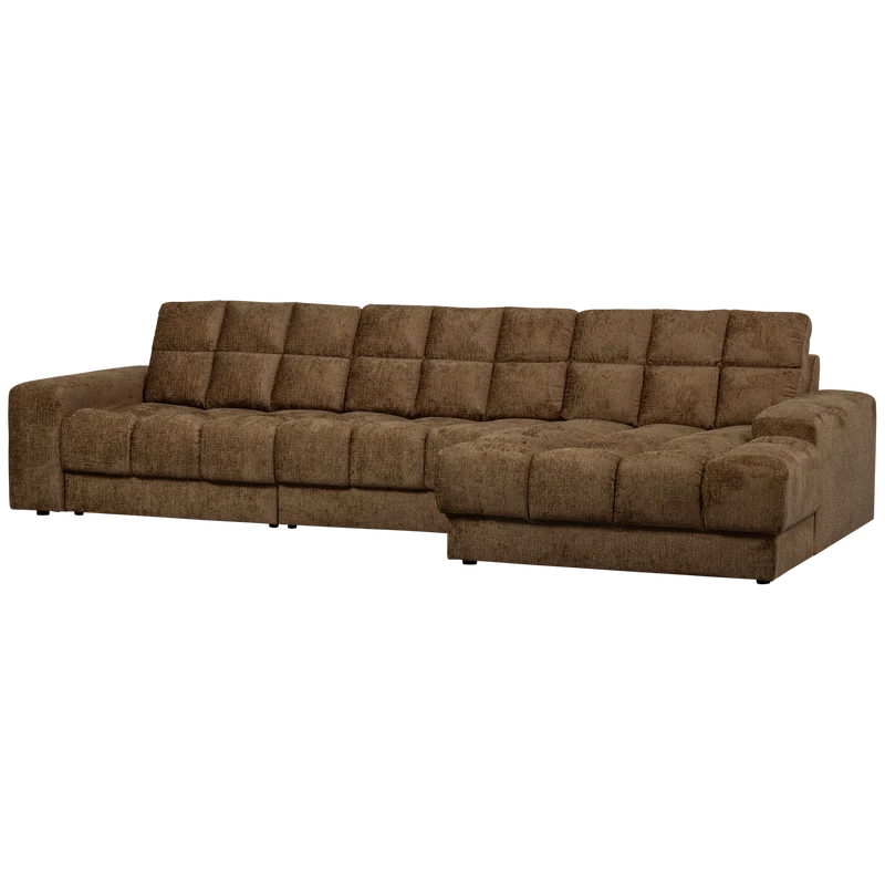 Second Date chaise longue rechts struktur samt brass