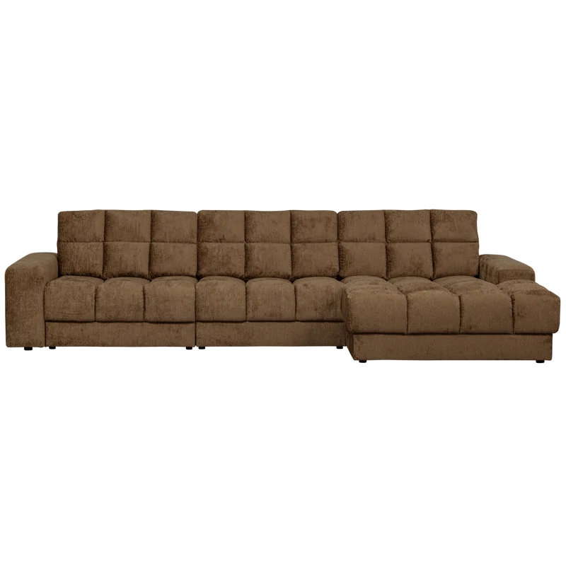 Second Date chaise longue rechts struktur samt brass