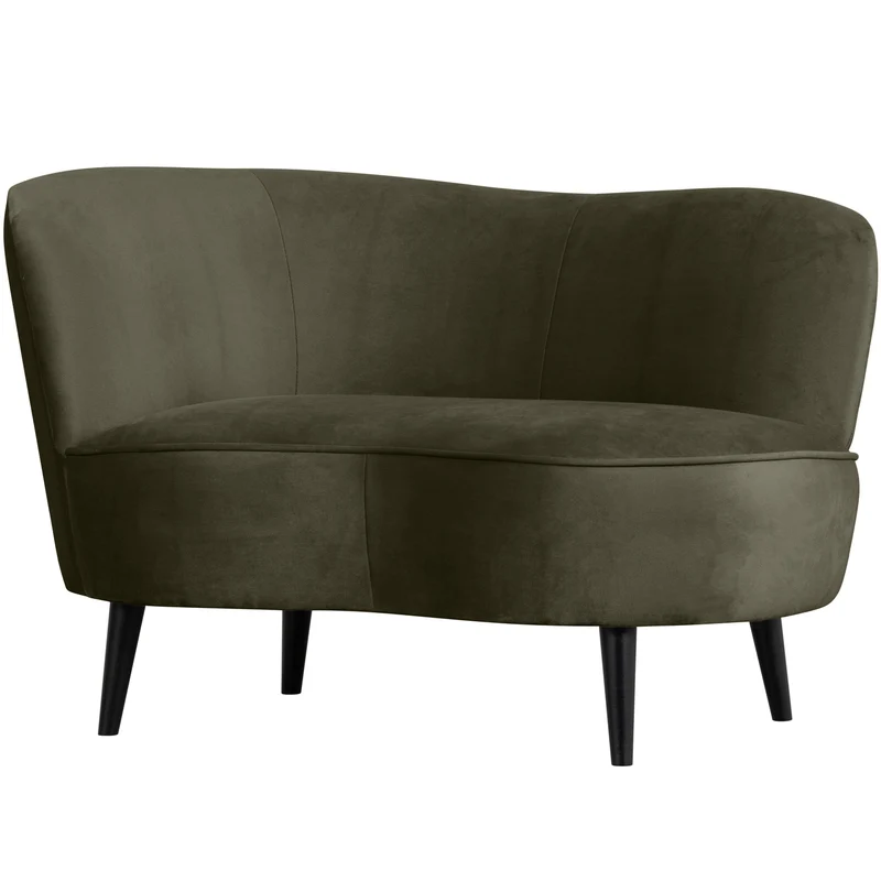 Sara lounge sessel links samt warmes grün