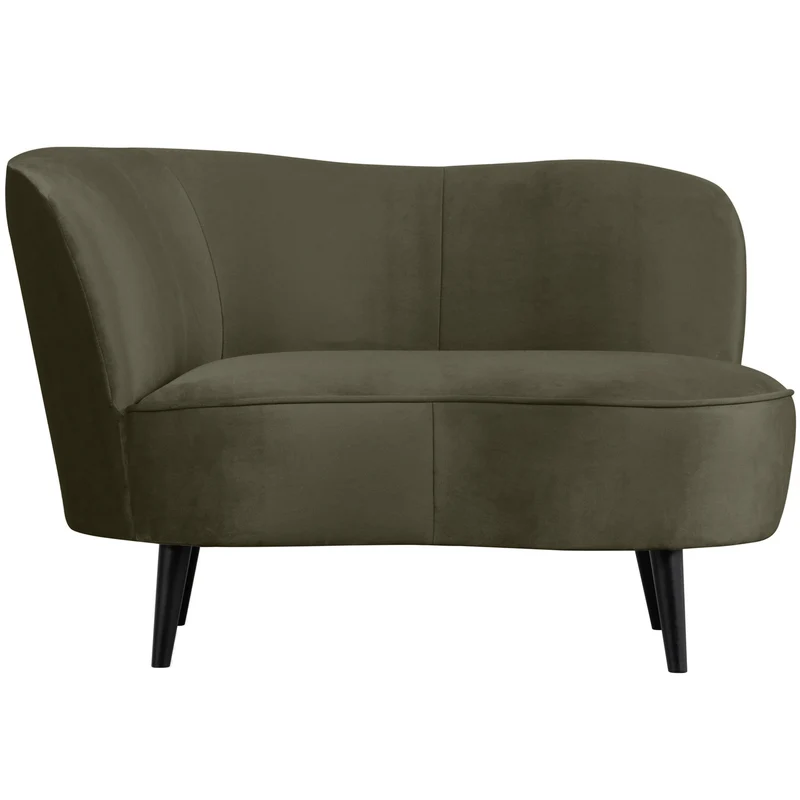 Sara lounge sessel links samt warmes grün