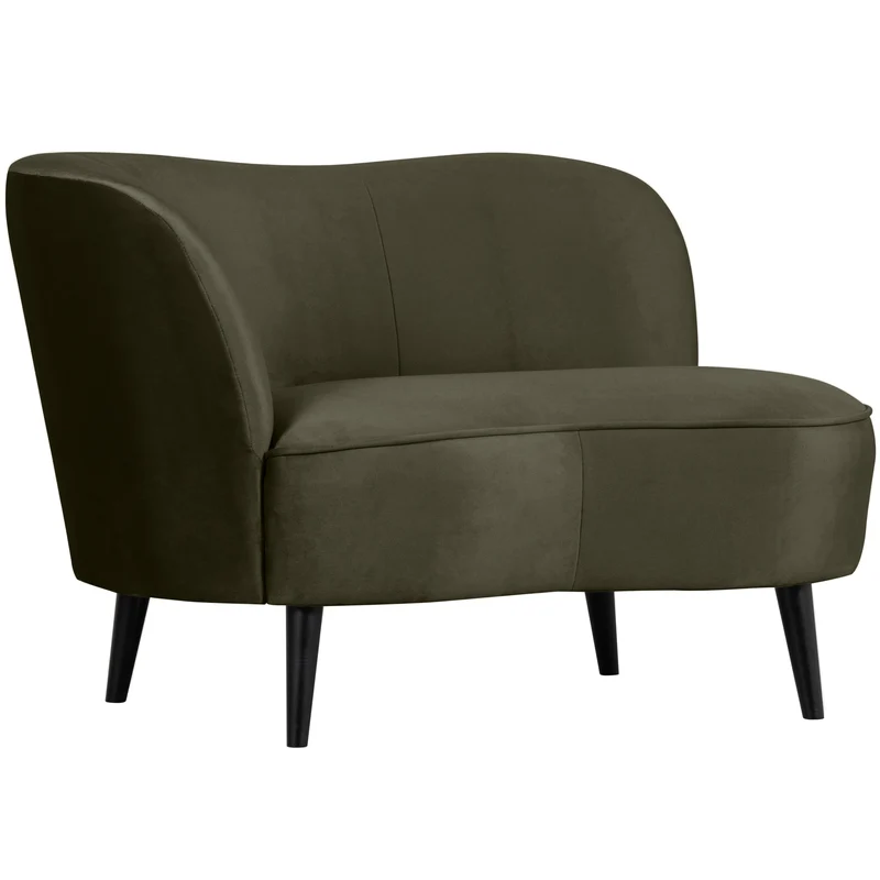 Sara lounge sessel links samt warmes grün