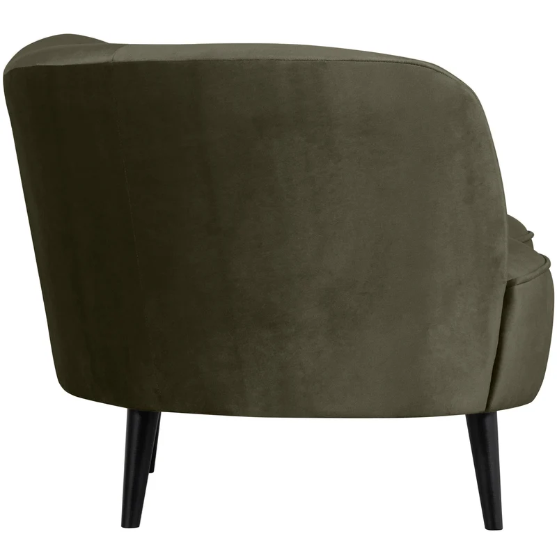 Sara lounge sessel links samt warmes grün