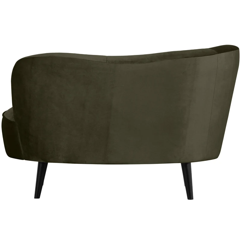 Sara lounge sessel links samt warmes grün