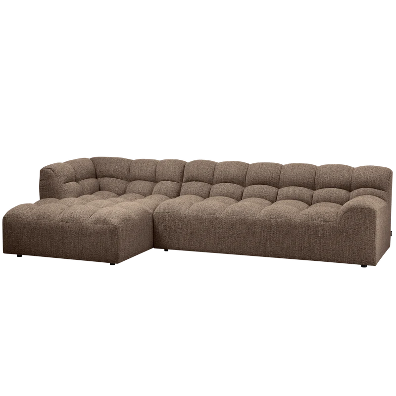 Allure chaise longue links gewebtes dunkelbraun melange