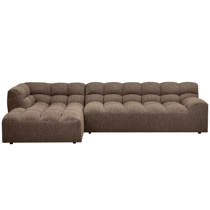 Allure chaise longue links gewebtes dunkelbraun melange