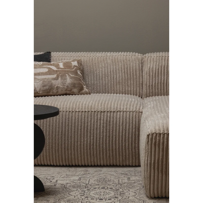 Bean chaise longue sofa rechts cord travertin