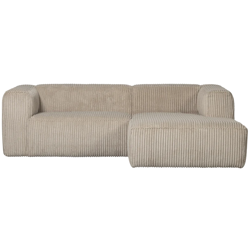 Bean chaise longue sofa rechts cord travertin