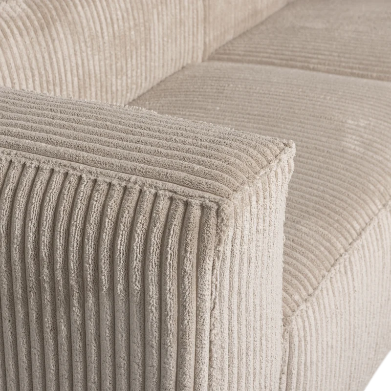 Bean chaise longue sofa rechts cord travertin