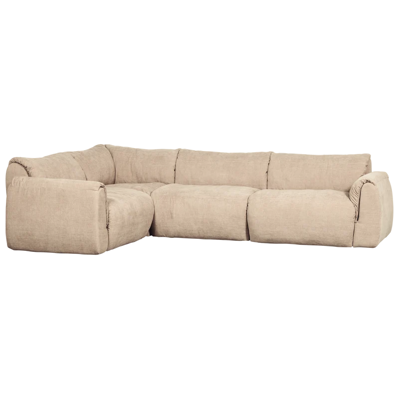 Baggy eckbank links gewebte chenille sand