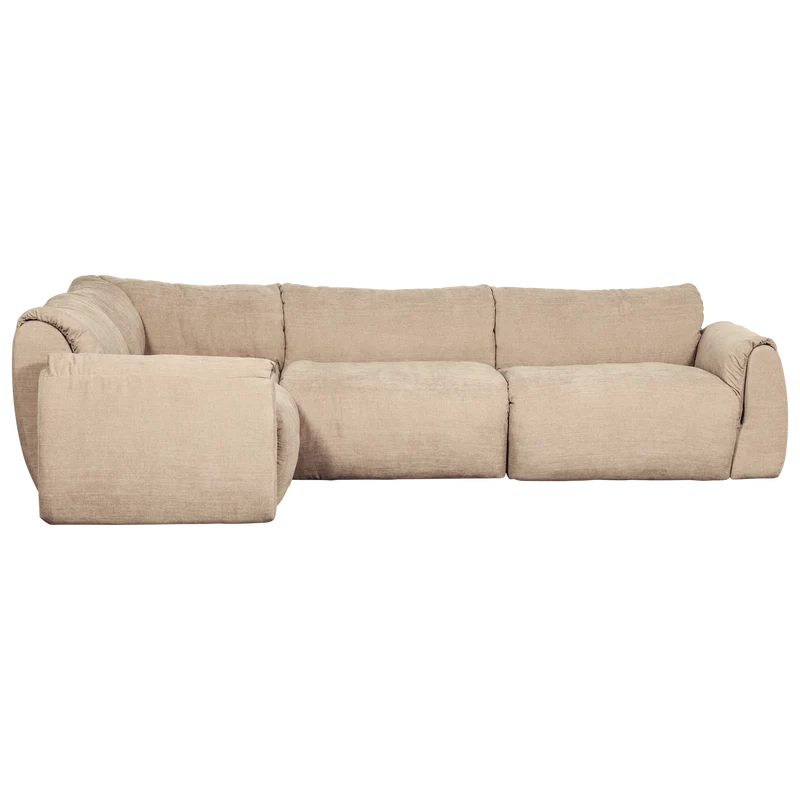 Baggy eckbank links gewebte chenille sand