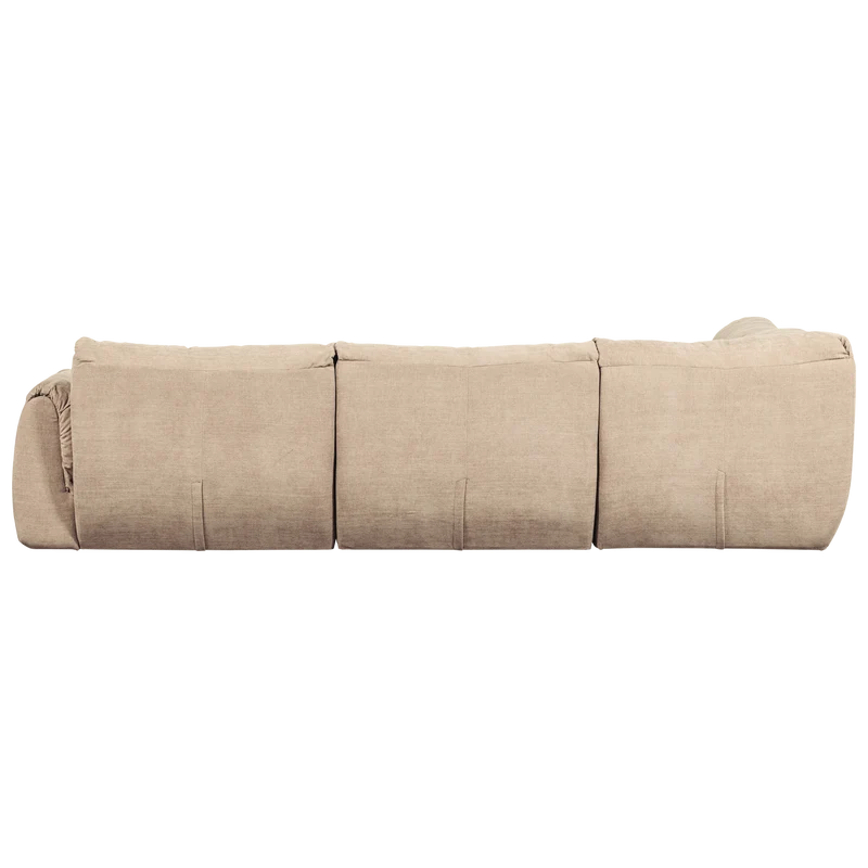 Baggy eckbank links gewebte chenille sand