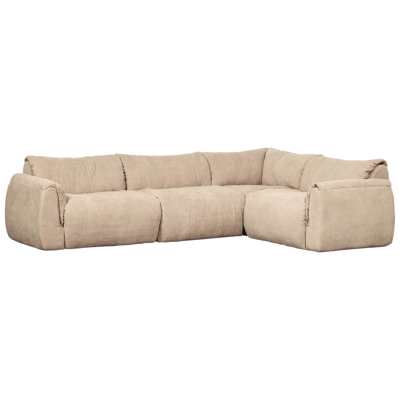 Baggy eckbank right gewebte chenille sand