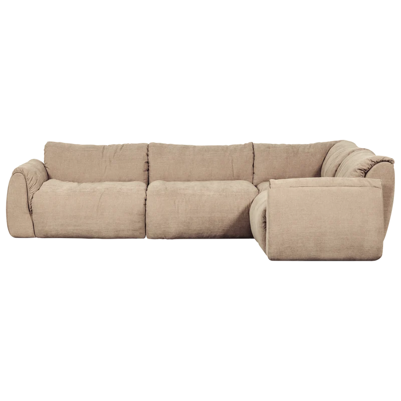 Baggy eckbank right gewebte chenille sand