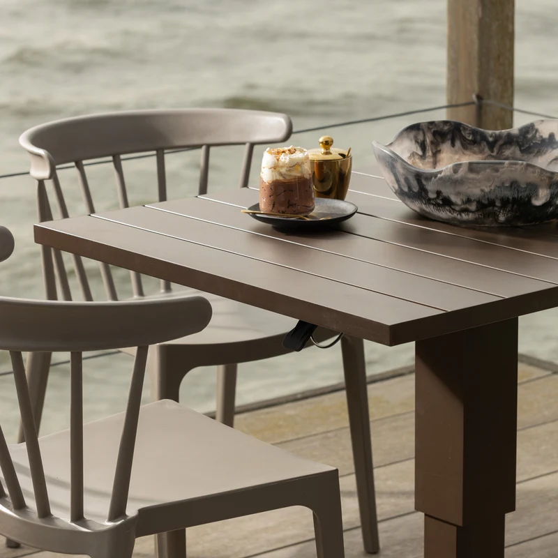 Bliss gartenstuhl mit stangen kunststoff taupe
