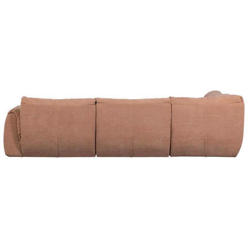 Baggy eckbank links gewebte chenille altrosa