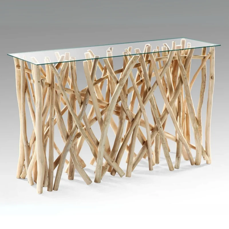Teak Designer Konsolentisch DRIFT Natur ca. 120x40cm Flur