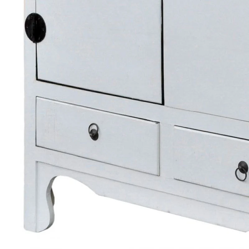Hochzeitsschrank ASIA Antik-Weiß Shabby Chic ca. H175cm
