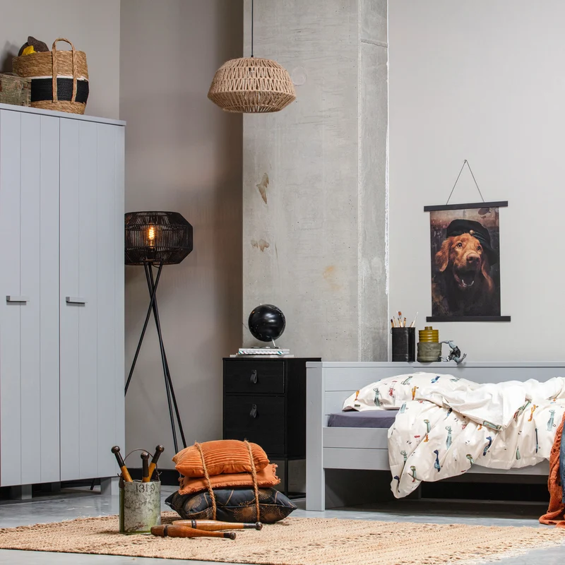 Zola nachtschrank mit schublad und tür schwarz