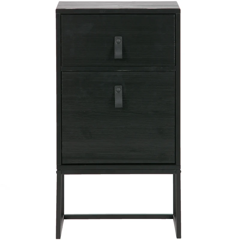 Zola nachtschrank mit schublad und tür schwarz