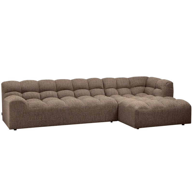 Allure chaise longue rechts gewebtes dunkelbraun melange