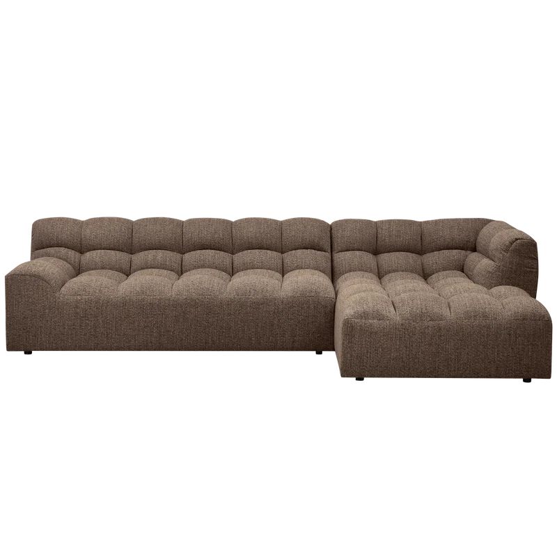 Allure chaise longue rechts gewebtes dunkelbraun melange