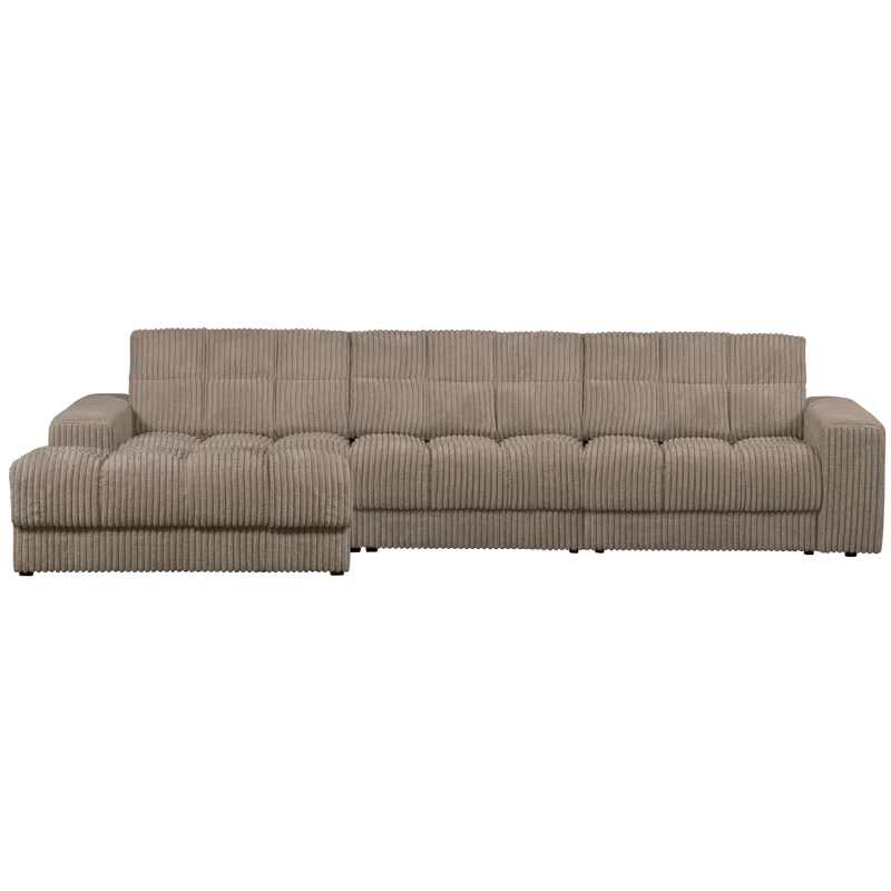 Second Date chaise longue links gerippter stoff mud